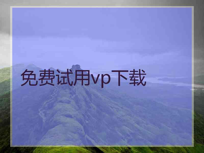 免费试用vp下载