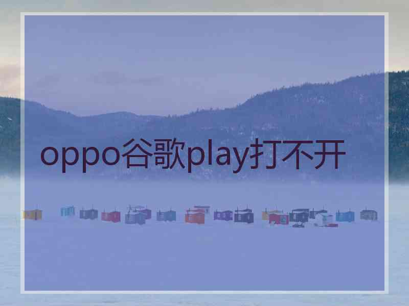 oppo谷歌play打不开