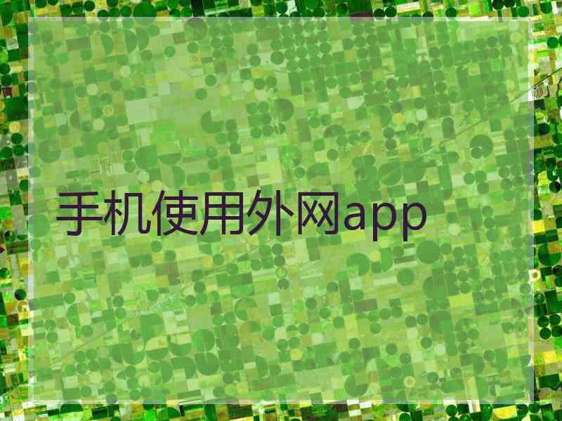 手机使用外网app