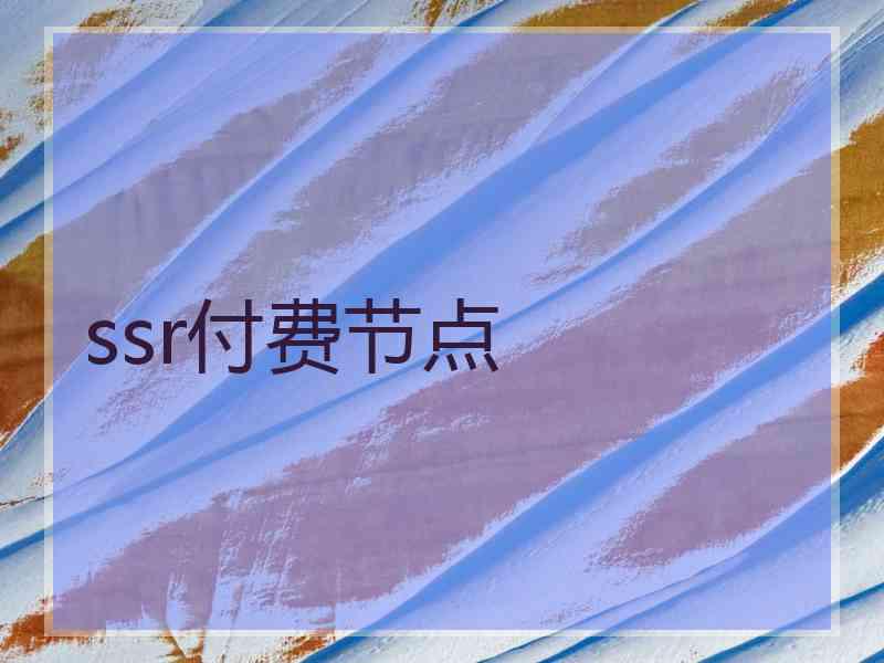 ssr付费节点