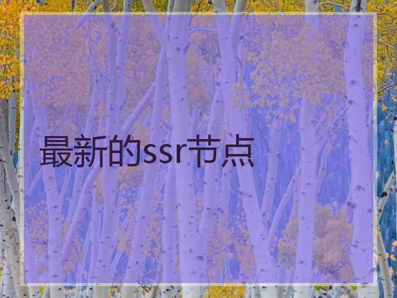 最新的ssr节点