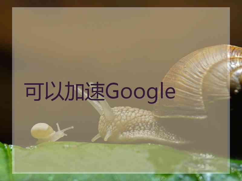 可以加速Google