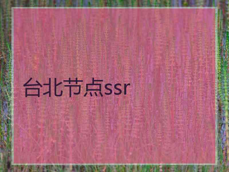 台北节点ssr