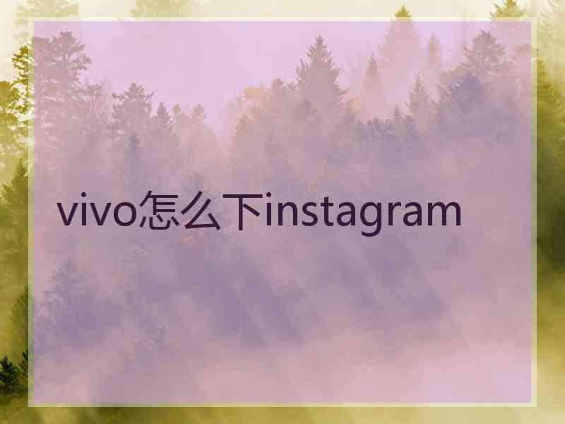 vivo怎么下instagram