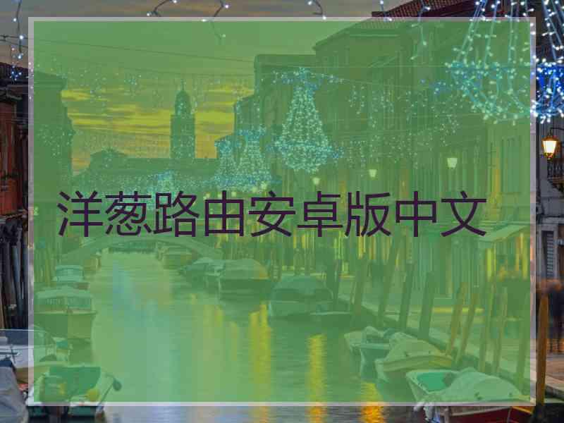 洋葱路由安卓版中文